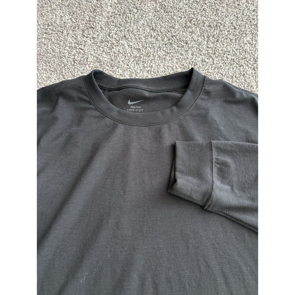Men's Nike One Dark Gray Long Sleeve Cotton Stretch‎ Shirt Size XS Soft
